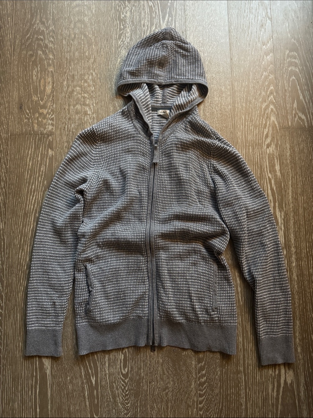 L.L. Bean Men's Hooded Zip-Up Sweater - Gray